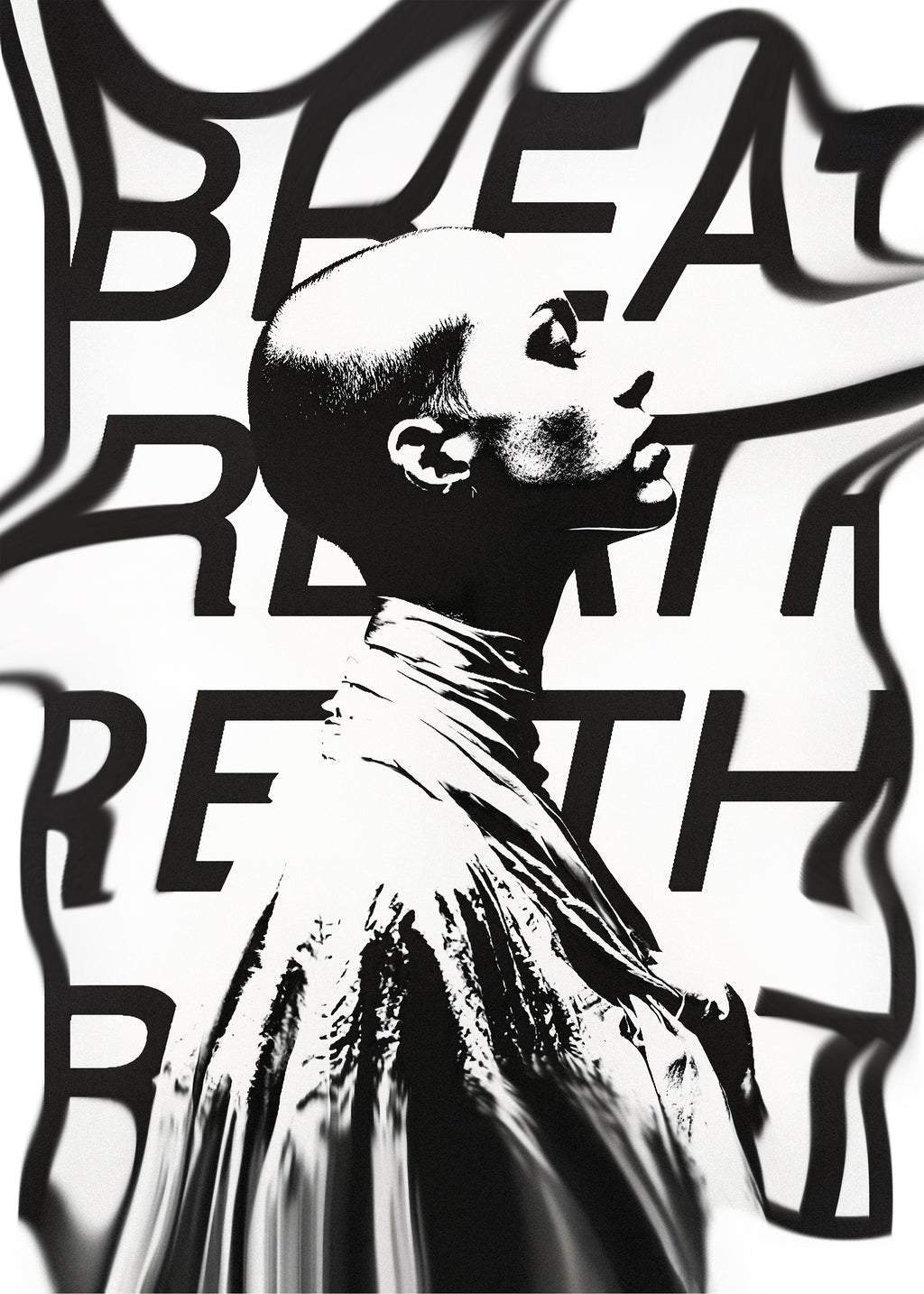 BREATH — Affiche noir & blanc contemporain | Collection Brute Type