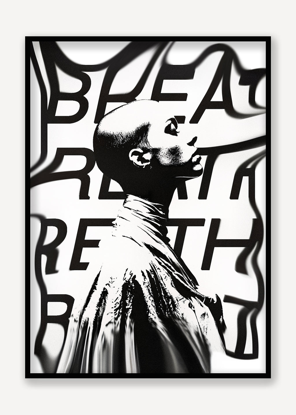 BREATH — Affiche noir & blanc contemporain | Collection Brute Type