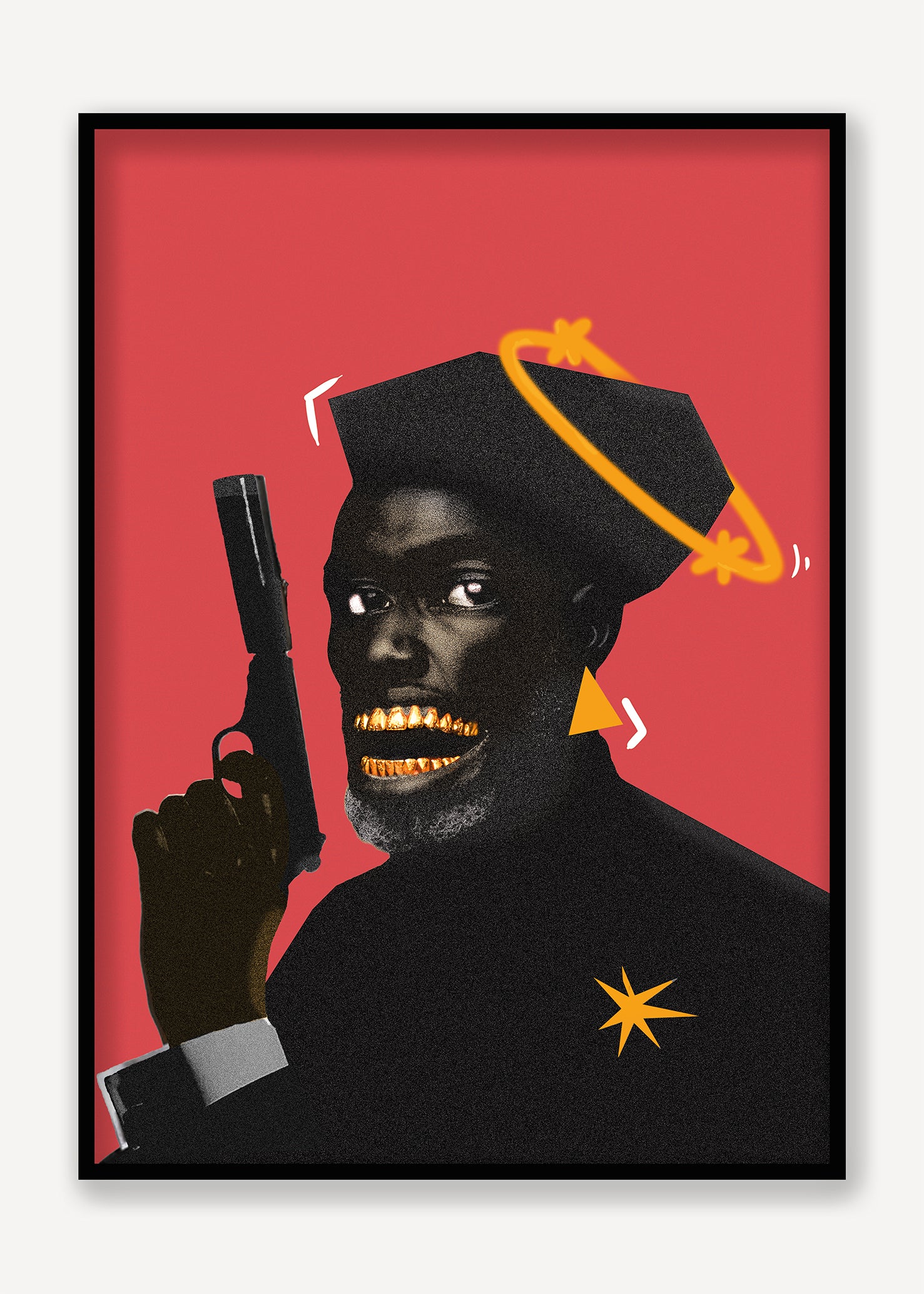 BLACK GUN — Affiche collage digital contemporain | Collection DIGITAL COLLAGE #1