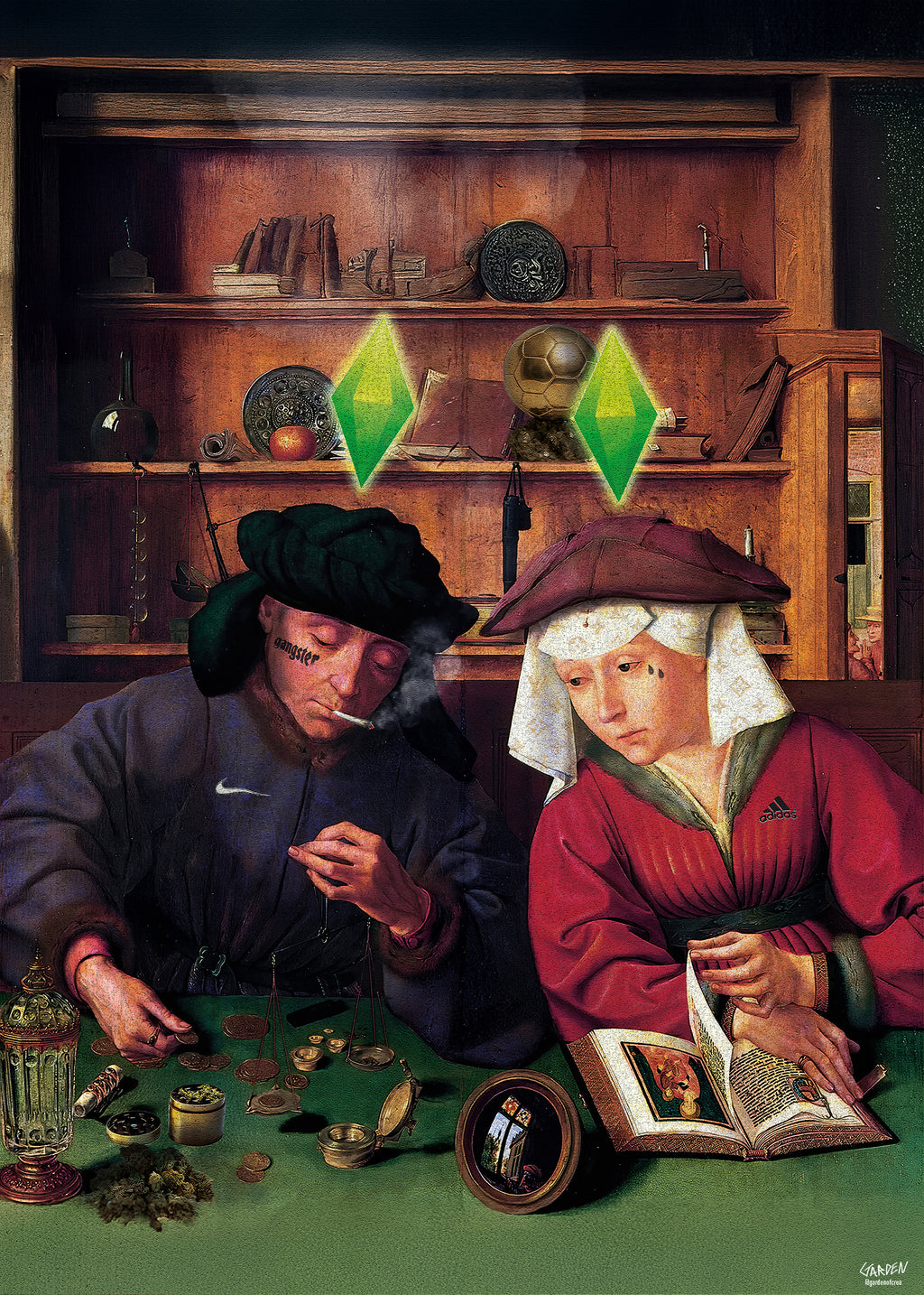 Le Préteur et Sa Gow - Scène néo-renaissance détournée | Collection Temporal Shift