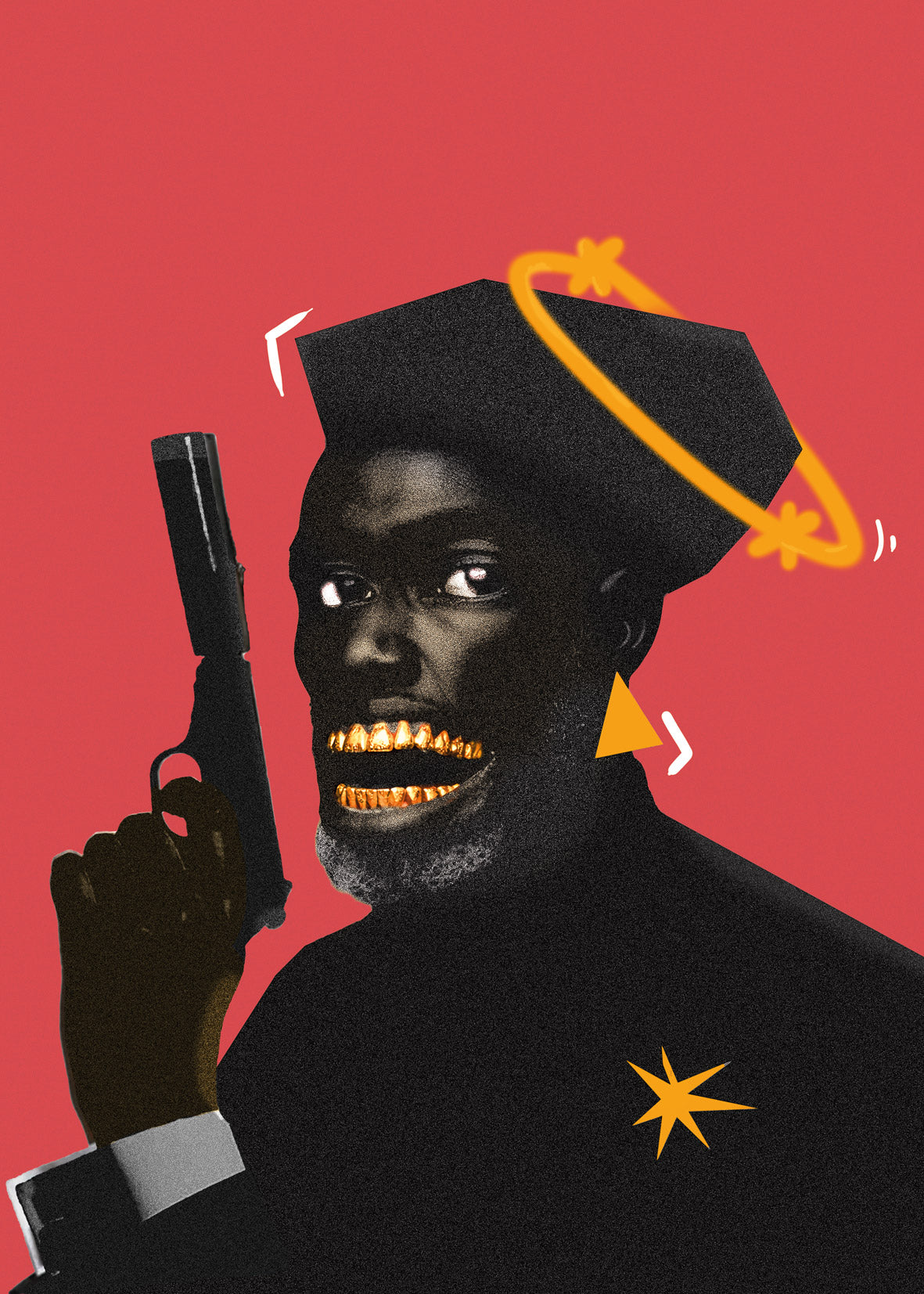 BLACK GUN — Affiche collage digital contemporain | Collection DIGITAL COLLAGE #1