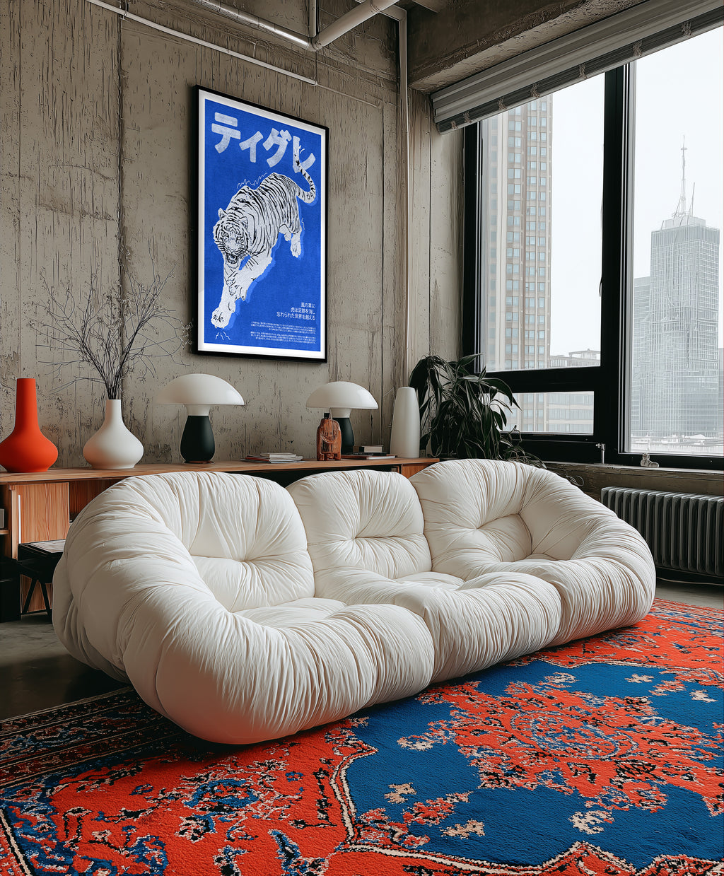 Tigre Bleu– Affiche d'inspiration japonaise | Illustration contemporaine